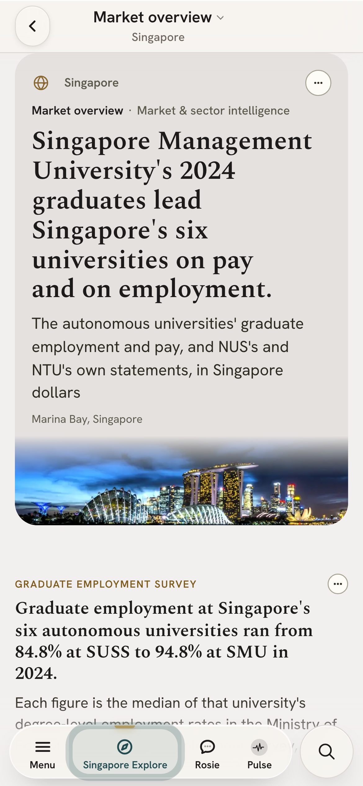 The Singapore market overview